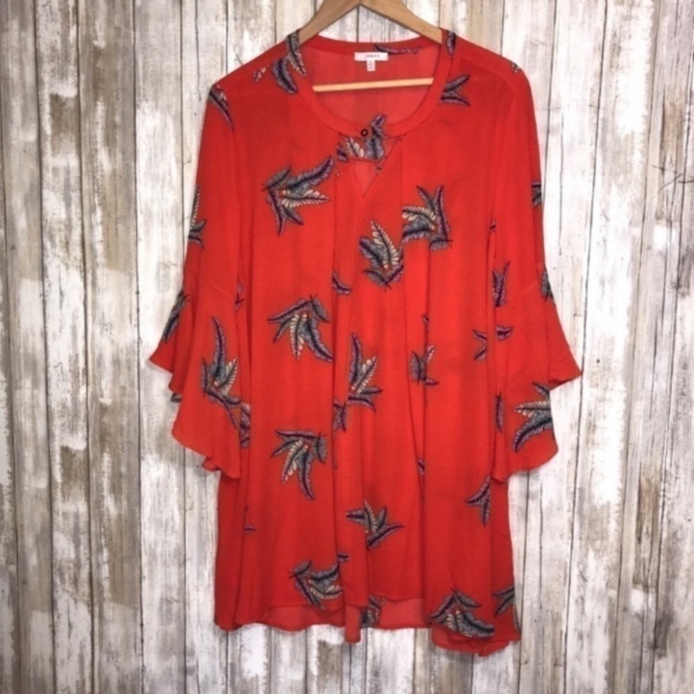 Jodifl Orange Bell Sleeve Dress